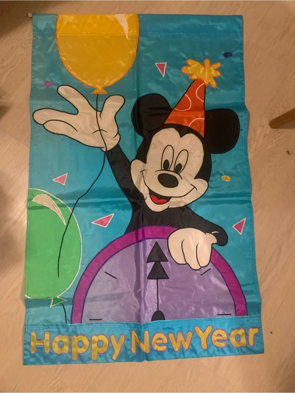 Disney Mickey Mouse New Year Party Banner - Teal, Yellow, Purple